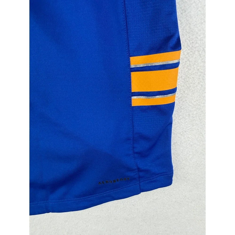 Adidas Polo Shirt Mens Large Blue Buffalo Sabres NHL Aeroready Performance